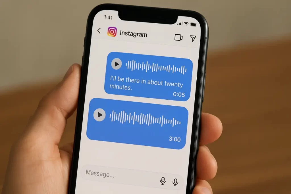 Instagram voice message transcriptions